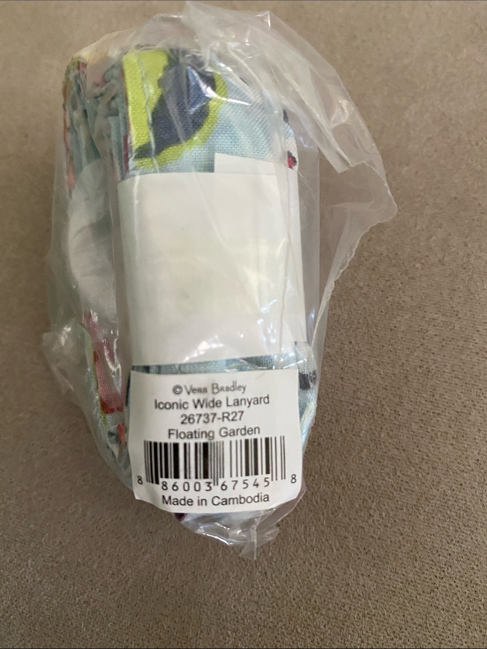 Vera Bradley Iconic Wide Lanyard NWT Floating Garden
